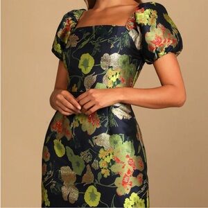 Lulus | So Stunning Floral Jaquard Mini Dress